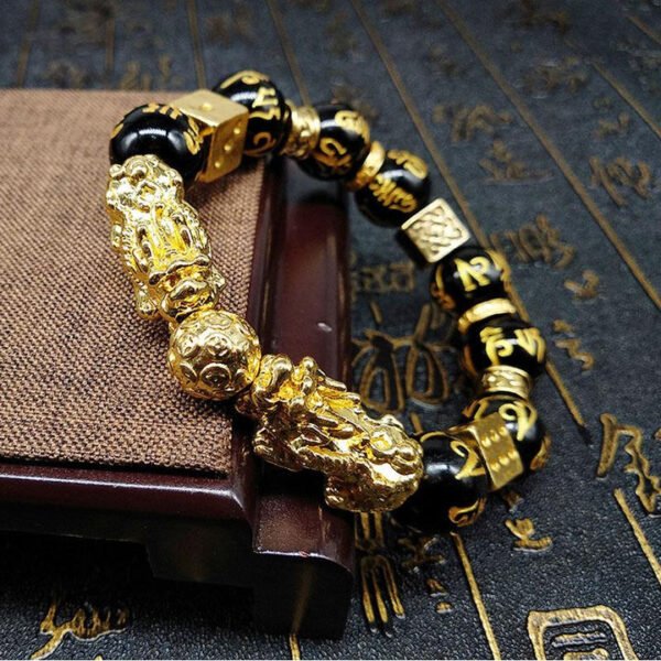 Gold-Plated Double Pixiu Bracelet - Extreme Wealth & Protection - Image 2